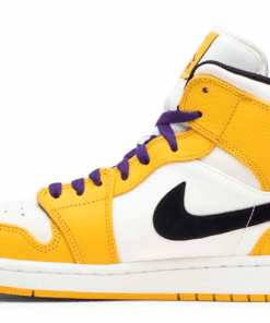 Alternative view of Jordan 1 Mid SE Lakers