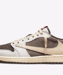 Alternative view of Jordan 1 Low x Travis Scott Sail and Ridgerock Reverse Mocha