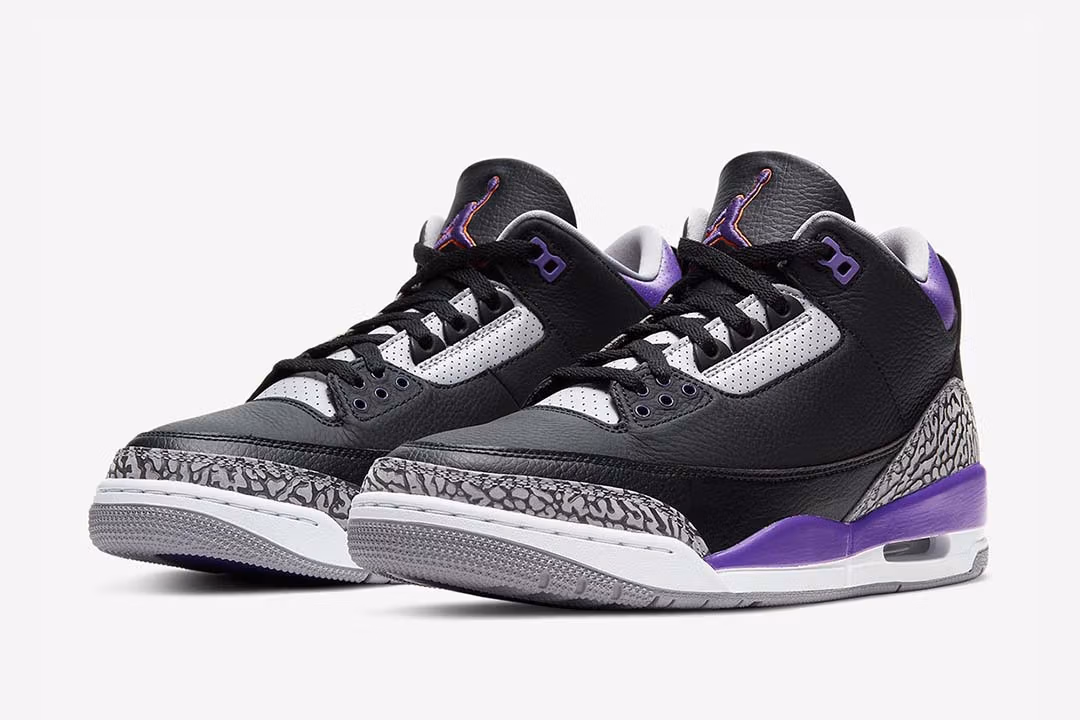 Jordan 3 Retro Black Court Purple