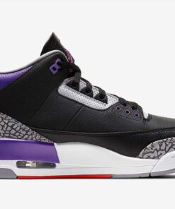 Alternative view of Jordan 3 Retro Black Court Purple