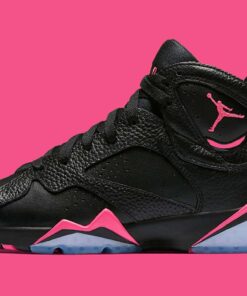 Alternative view of Jordan 7 Retro Black Hyper Pink - GS