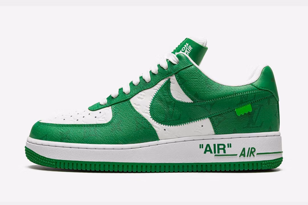 LV x Air Force 1 Low By Virgil Abloh White Green - Image 6