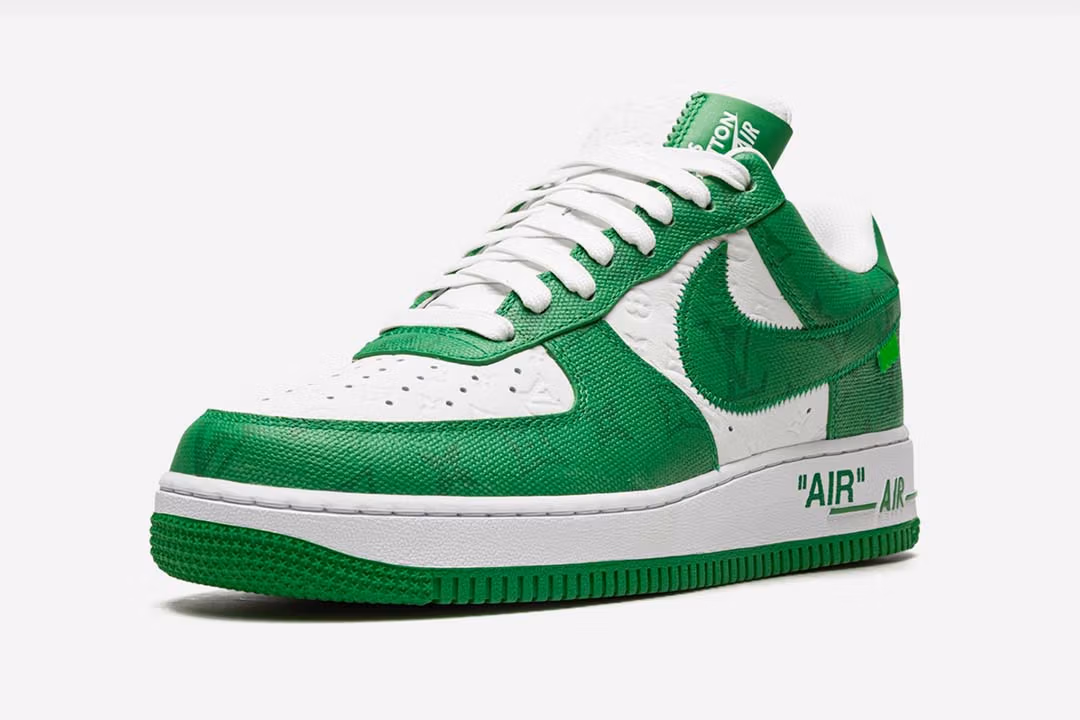 LV x Air Force 1 Low By Virgil Abloh White Green - Image 5