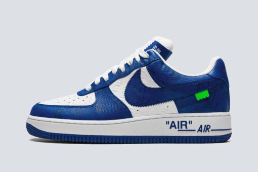 LV x Air Force 1 Low By Virgil Abloh White Royal - Image 3