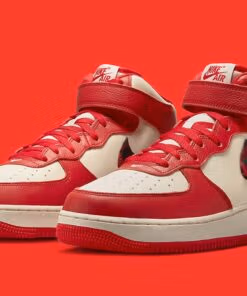 Nike Air Force 1 Mid '07 LX Plaid Cream Red