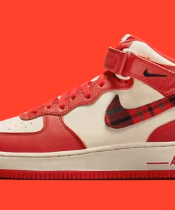 Alternative view of Nike Air Force 1 Mid '07 LX Plaid Cream Red