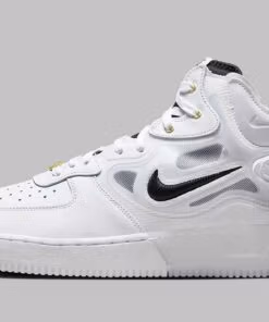 Nike Air Force 1 Mid React 40th Anniversary White Black - Image 2