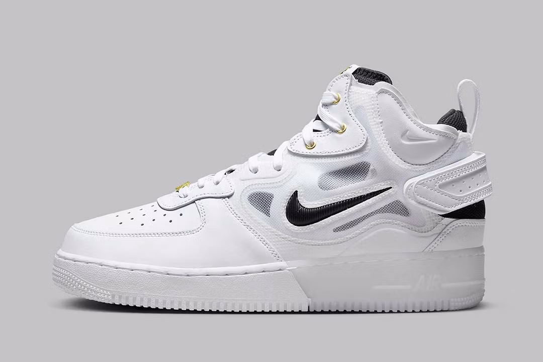 Nike Air Force 1 Mid React 40th Anniversary White Black - Image 2