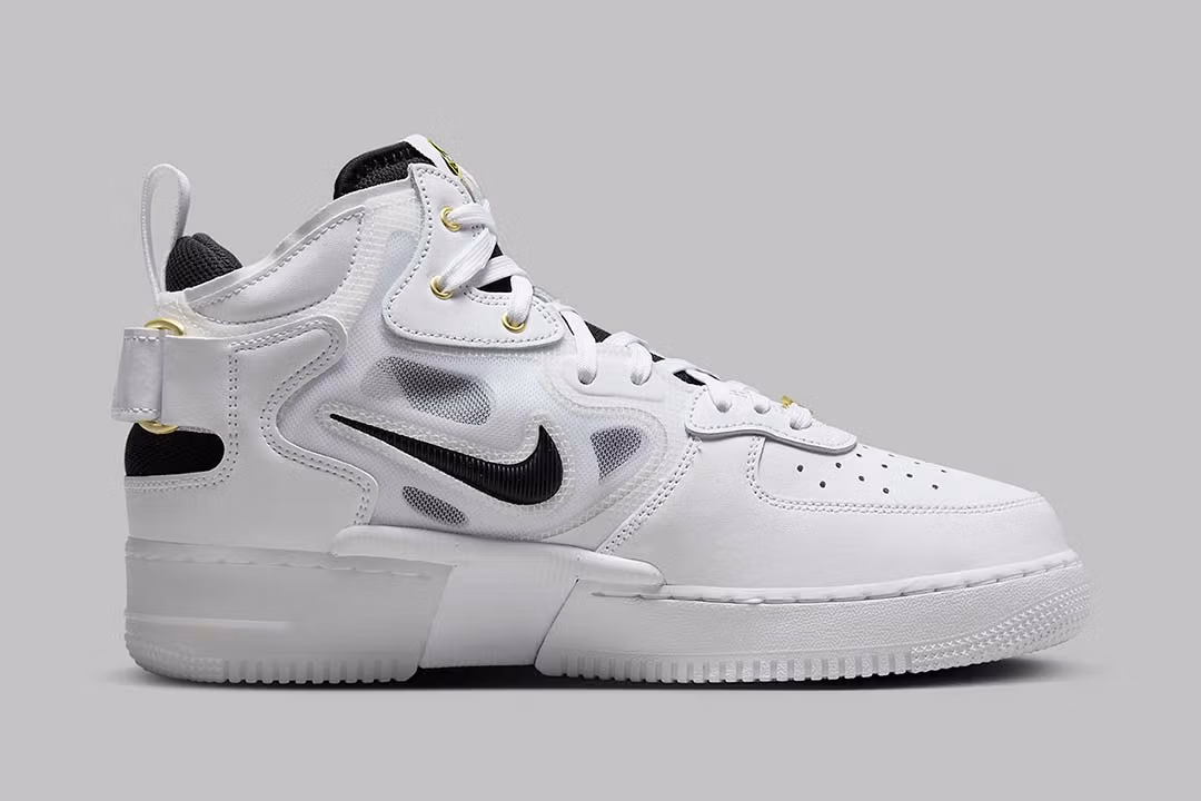Nike Air Force 1 Mid React 40th Anniversary White Black - Image 3