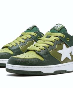 A Bathing Ape Bape SK8 Sta Green White 1J30-291-024/1J30-191-024