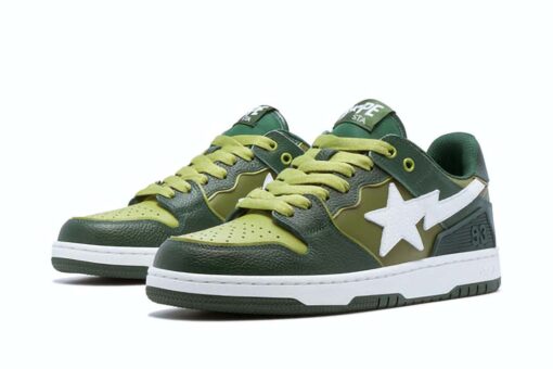 A Bathing Ape Bape SK8 Sta Green White 1J30-291-024/1J30-191-024