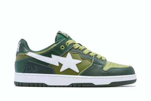 A Bathing Ape Bape SK8 Sta Green White 1J30-291-024/1J30-191-024