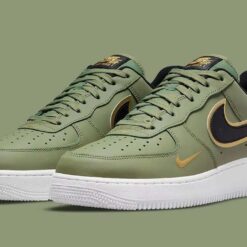 Air Force 1 Low 07 LV8 Double Swoosh Olive Gold Black DA8481-300