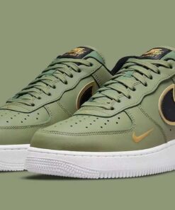 Air Force 1 Low 07 LV8 Double Swoosh Olive Gold Black DA8481-300