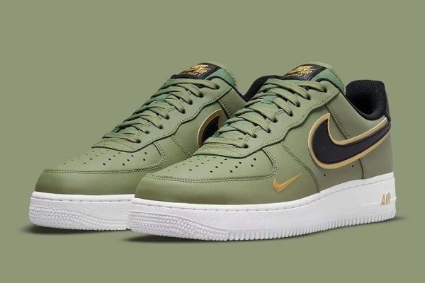 Air Force 1 Low 07 LV8 Double Swoosh Olive Gold Black DA8481-300