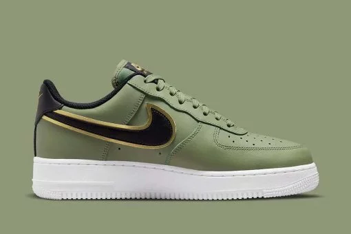 Air Force 1 Low 07 LV8 Double Swoosh Olive Gold Black DA8481-300