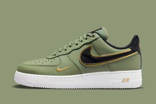 Air Force 1 Low 07 LV8 Double Swoosh Olive Gold Black DA8481-300