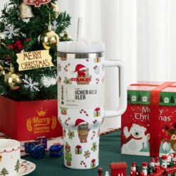 Snowy Christmas Stanley 40 Oz. Quencher H2.0 FlowState Stainless Steel Vacuum Insulated Tumbler