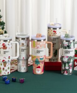 Multi color Christmas Stanley 40 Oz. Quencher H2.0 FlowState Stainless Steel Vacuum Insulated Tumbler