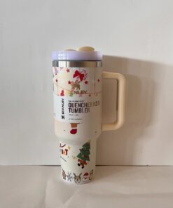 Sand Christmas Stanley 40 Oz. Quencher H2.0 FlowState Stainless Steel Vacuum Insulated Tumbler