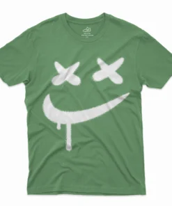AJ4 Seafoam - Dripping Smile T-Shirt - Oil Green