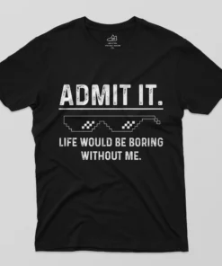 J1 Black and White T-Shirt - ADMIT IT - Black