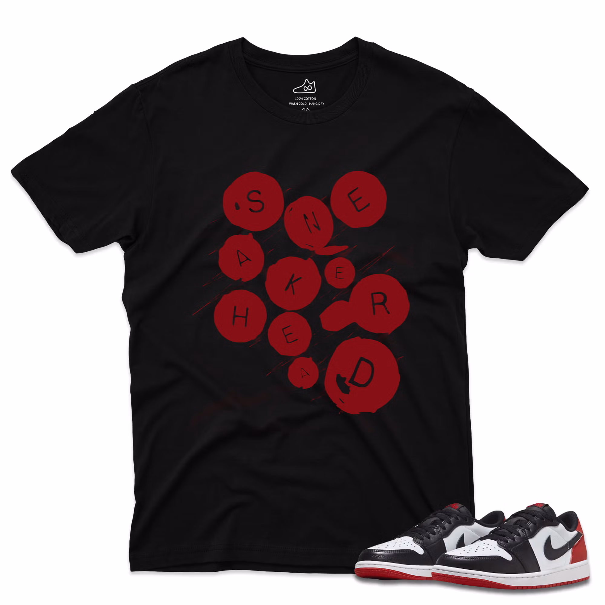 J1 Retro Low OG Black Toe - Sneakerhead T-Shirt - Black