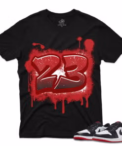 J1 Retro Low OG Black Toe - No23 T-Shirt - Black