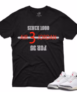 J3 Retro White Cement Reimagined - T-Shirt Since Black