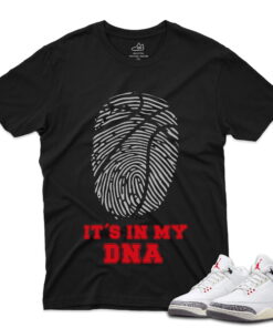 J3 Retro White Cement Reimagined - T-Shirt DNA Black