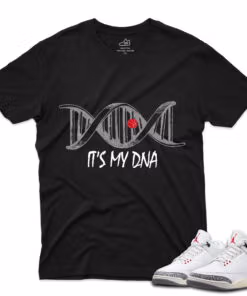 J3 Retro White Cement Reimagined - T-Shirt My-DNA Black