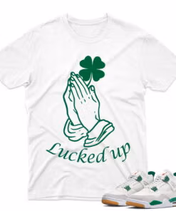 J4 Retro SB Pine Green - T-Shirt Lucked White