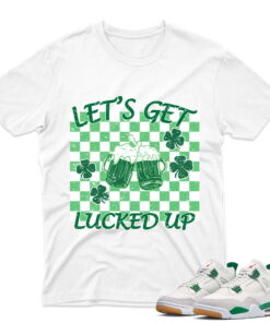 J4 Retro SB Pine Green - T-Shirt Lucked-up White