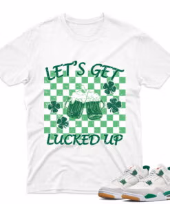 J4 Retro SB Pine Green - T-Shirt Lucked-up White