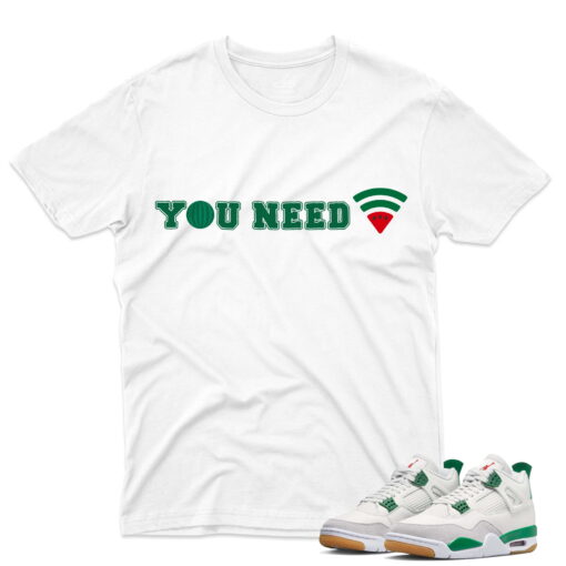 J4 Retro SB Pine Green - T-Shirt Wifi White