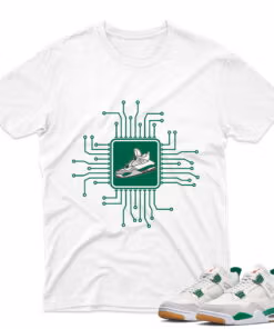 J4 Retro SB Pine Green - T-Shirt Mainboard White