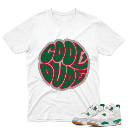 J4 Retro SB Pine Green - T-Shirt Cool-Dude White