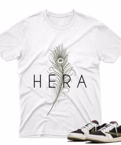 Travis Scott J1 Low OG Olive - Hera T-Shirt - White