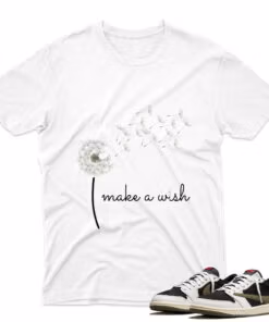 Travis Scott J1 Low OG Olive - Wish T-Shirt - White