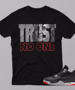 AJ4 Bred Reimagined – Trust No One – Black T-Shirt 4C801CJ-TSH-BLK