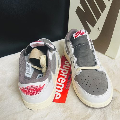 Jordan 1 Low x Travis Scott Sail and Ridgerock Reverse Mocha photo review