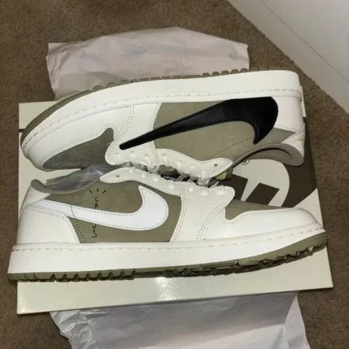 Jordan 1 Retro Low Golf Travis Scott Neutral Olive photo review