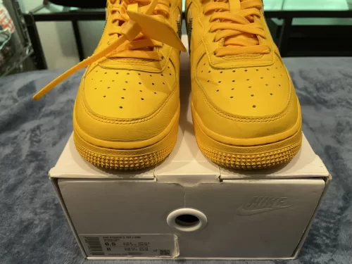 Nike Air Force 1 Low Off-White ICA University Gold photo review