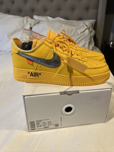 Nike Air Force 1 Low Off-White ICA University Gold photo review