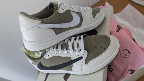 Jordan 1 Retro Low Golf Travis Scott Neutral Olive photo review