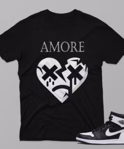 AJ1 Black White – Amore – Black T-Shirt - 4E601PT