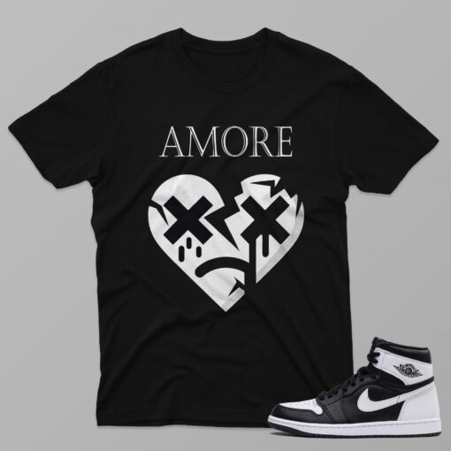 AJ1 Black White – Amore – Black T-Shirt - 4E601PT