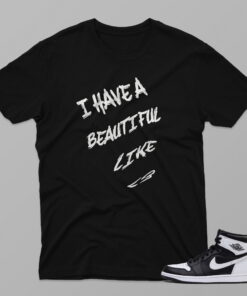 AJ1 Black White – Beautiful – Black T-Shirt - 4F002PT