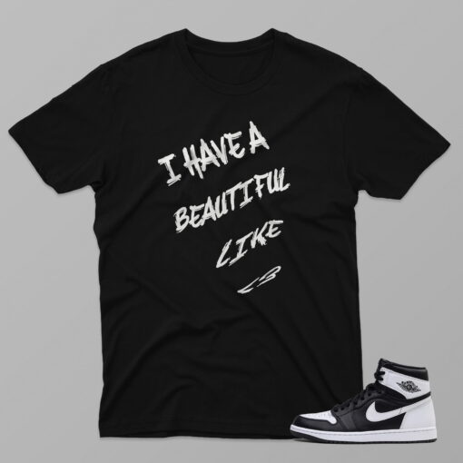 AJ1 Black White – Beautiful – Black T-Shirt - 4F002PT