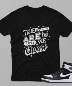 AJ1 Black White – Friends – Black T-Shirt - 4F003PT
